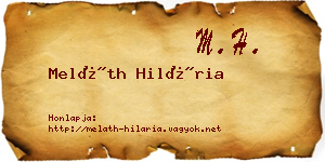Meláth Hilária névjegykártya